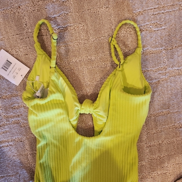 NWT Andie Santorini 1pc ribbed Terry Swimsuit sz XS A0150 lime green - Picture 4 of 4
